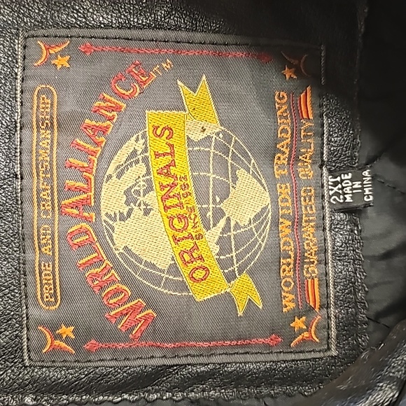 World Alliance Men's Leather Jacket, Size 2X Tall, Color Black - Picture 5 of 5